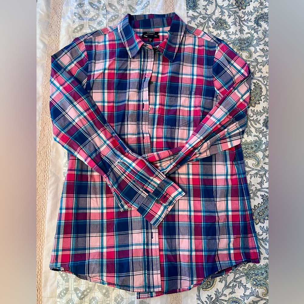 Plaid button down shirt
